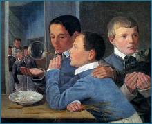Boys play with soap bubbles by A.M. Ivanov