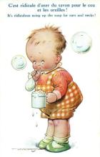 Boys play with soap bubbles